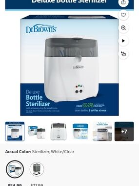 Dr. Brown's Deluxe White/Clear Bottle Sterilizer